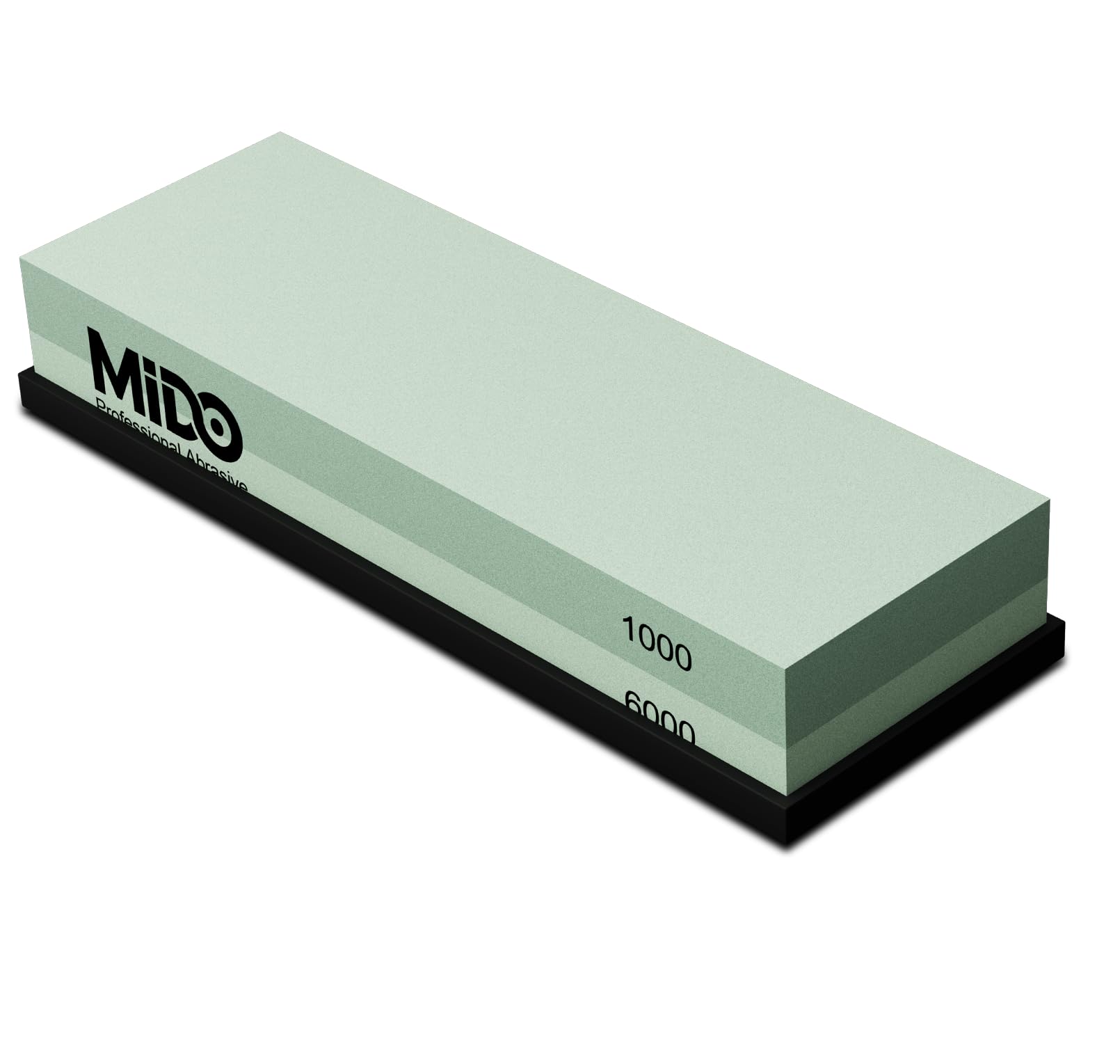 MIDO Professional Abrasive Kitchen Knife Sharpening Stone 1000/6000 Grits Whetstone Sharpening Stone with Non-Slip Rubber Base for Kitchen, Hunting, and Pocket Knives or Blades