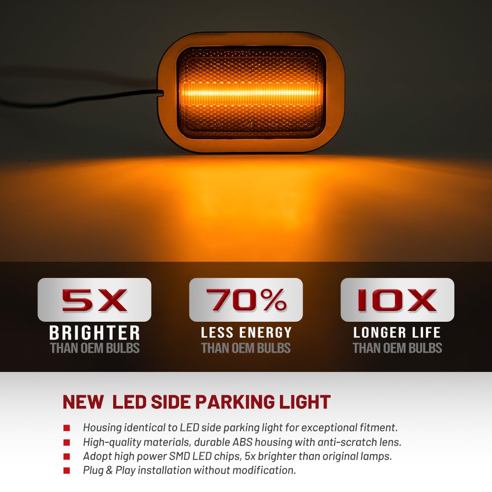 Juego de 6 luces de posición laterales LED para 17-25 V-W C-rafter SY/SZ 19-24 e-C-rafter, 17-25 MAN TGE, luces de plantilla canbus antierror con barra luminosa, diseño ahumado, 12 V/24 V