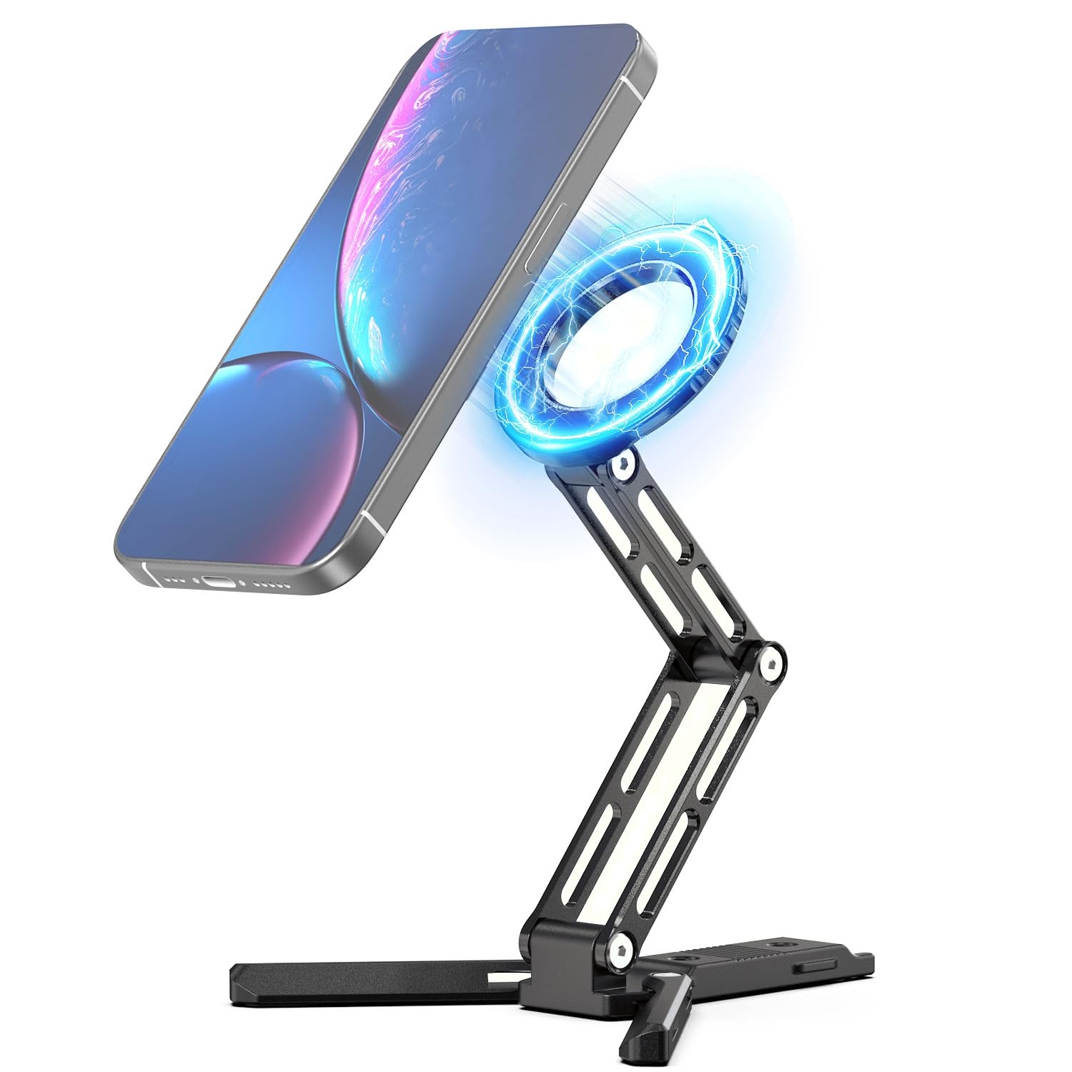 CAMBOFOTO Magnetic Phone Tripod Stand for iPhone Aluminum Strong Magnetic Pocket Cell Phone Stand Arca-Swiss Compatible with iPhone