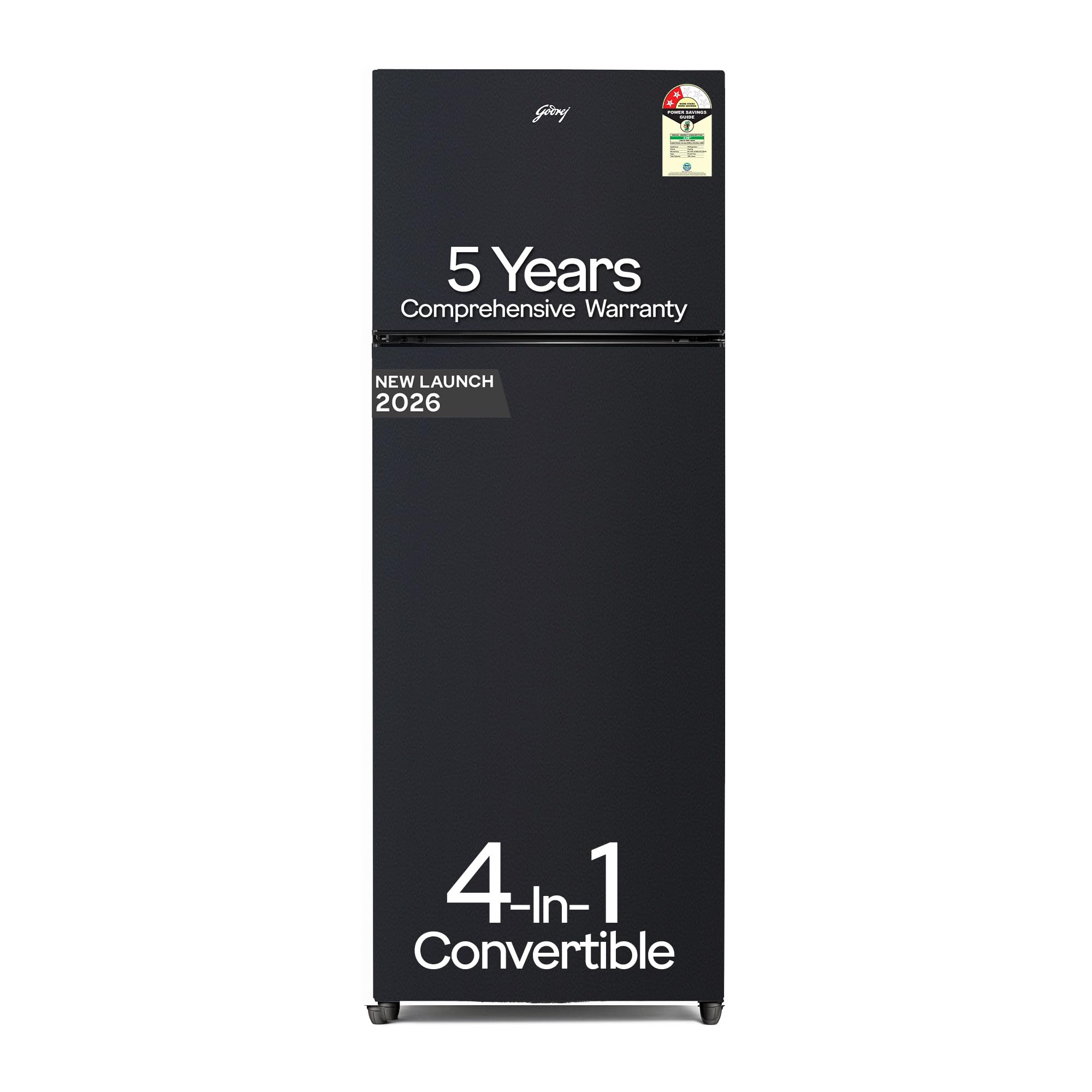 Godrej 308L 2 Star|5 Years Comprehensive Warranty| New Launch | AI Powered | 4-in-1 Freezer Convertible| 95%+ Food Surface Disinfection| Frost Free Double Door Refrigerator (RF EON 331BN RCIT GR BK)