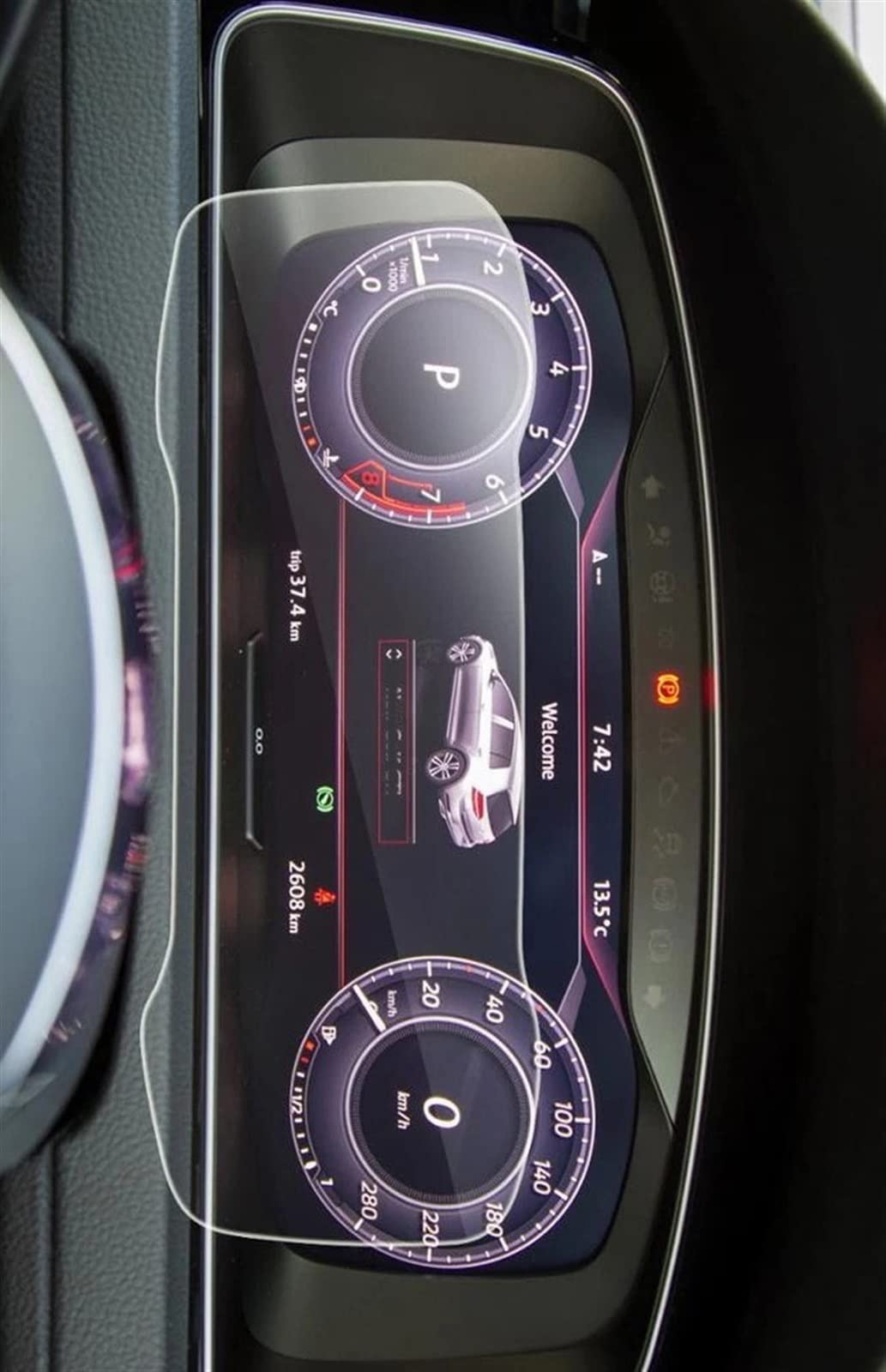 Écran d'affichage d'instrument de voiture protégé sans reflets