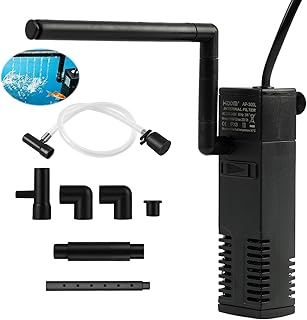 Hocheffizienter Aquarium Innenfilter Mit Verstellbarem Durchfluss, Integriertem Wasserpumpe Und Erweiteretem Filtersystem – Ideal Für Aquarien Bis Zu 20L, Flüsterleise, 3W, Mehrzweck Für Verschiedene