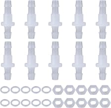 10 Packs 1/4 Thru-Bulk Bulkhead Plastic Hose Barb Fittings Plastic Hose Barb Fittings 1/4" Pipe Connector Fittings for Aquarium Fish Tank Garden Laboratory