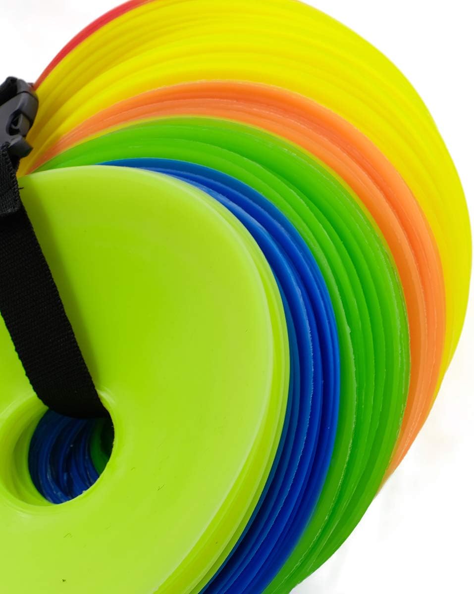 HSZJsto Pro Disc Cones (Set of 60) Soccer Mini Cones - Agility Soccer Cones with Carry Bag for Training, Football, Kids, Sports, Field Cone Markers, Sports Equipment for Fitness Training : Sports & Outdoors