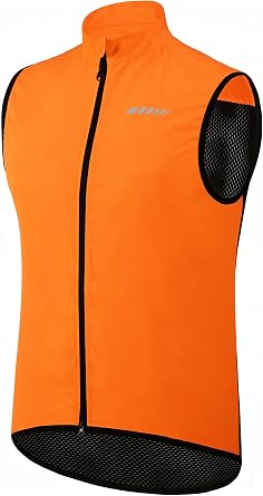 qualidyne Mens Windproof Cycling Vest, Full-Zip Sleeveless Bike Gilet | Lightweight design with a breathable mesh back and low-light visibility details for road cycling, commuting and layering