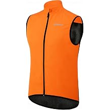 qualidyne Mens Windproof Cycling Vest, Full-Zip Sleeveless Bike Gilet