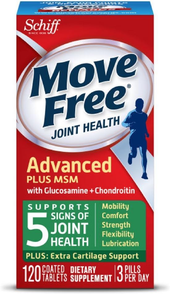 Move Free Advanced Plus MSM, 120 tablets - Joint Health Supplement with Glucosamine and Chondroitin