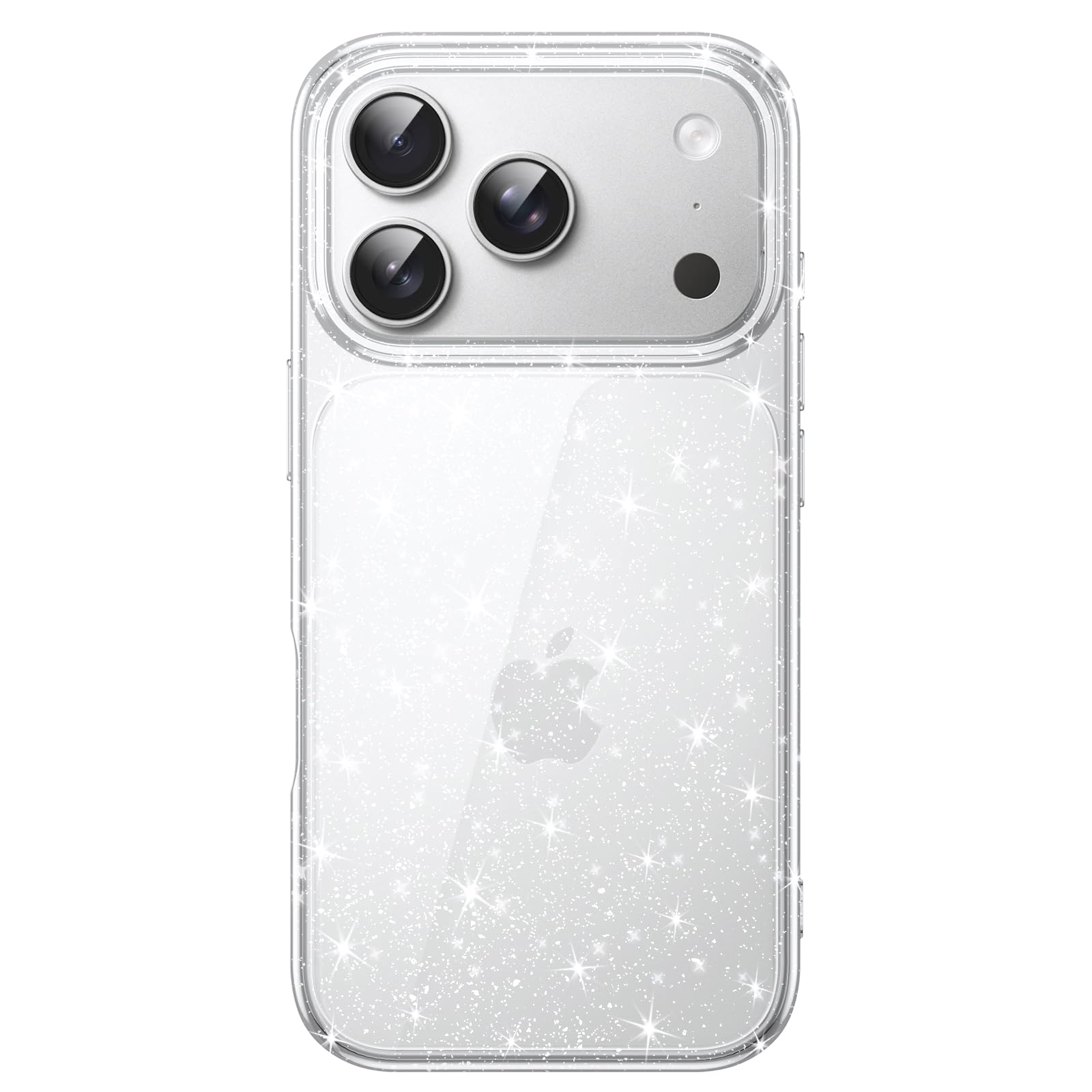 JETech Glitter Case for iPhone 17 Pro, Clear