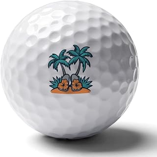 Beach Scene Palm Tree Standard Golf Balls Personalized Design Golfballs Great Gift for Golf Lovers