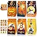FullJoyHut 12 PCS Sacchetti Carta Kraft di Caramelle di Halloween Sacchetti Regalo Dolcetti o Trucchi Borsa Sacchetto Biscotti Dolci Zucca Ragno Adesivi per Festa Halloween Party Decorazioni