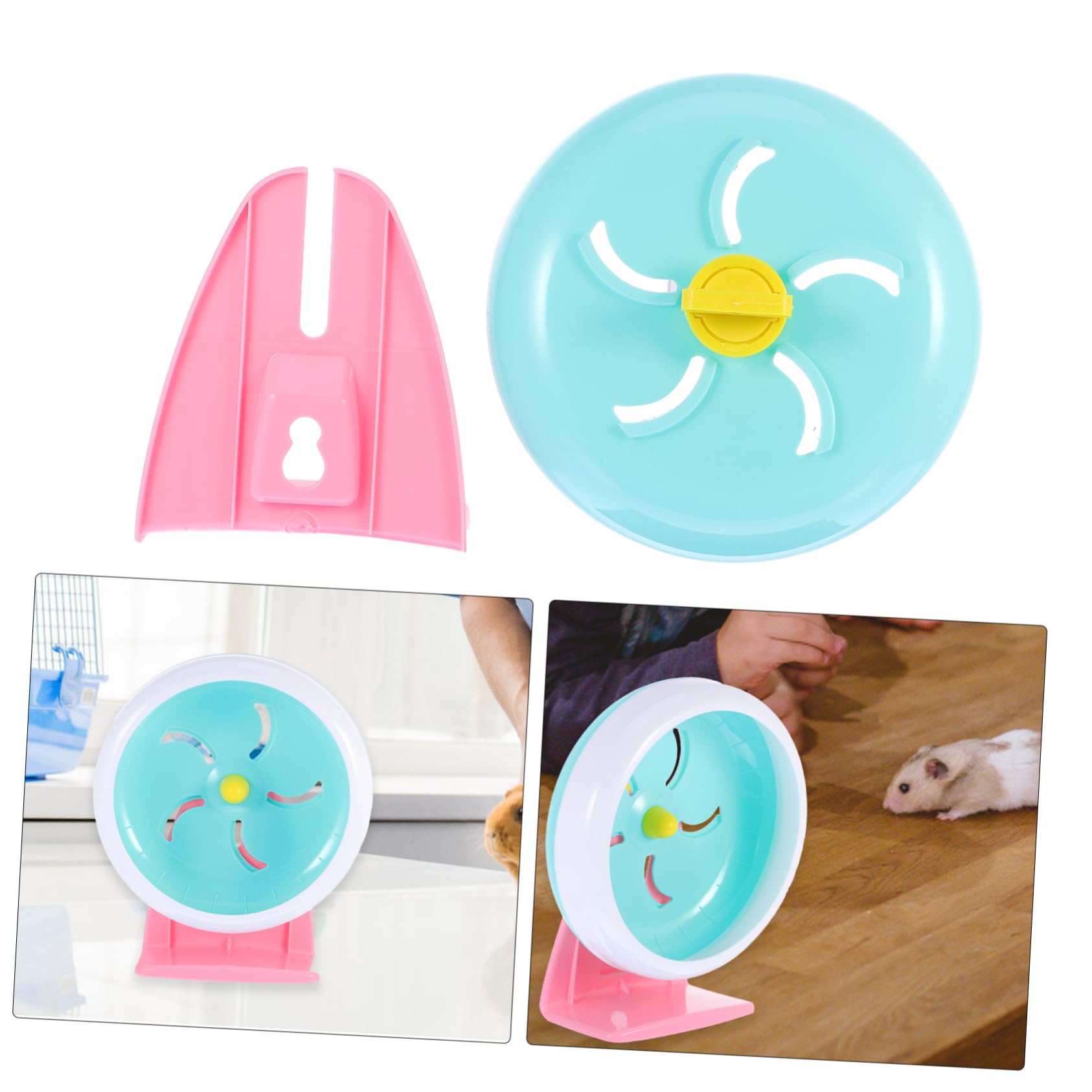DOITOOL 2piezas Rueda De Ejercicio Silenciosa para Hámsters De Juguete De Plástico para Mascotas para Hámsters Gerbiles y Otros Animales Pequeños Diseño Seguro Ruido Diversión y