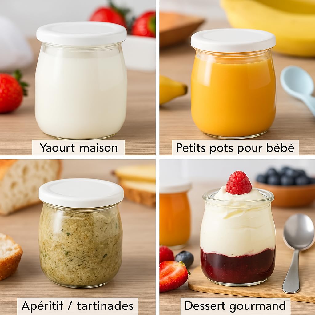 Set Of 12 Glass Yoghurt Pots With 24 Airtight Lids Desertcart INDIA