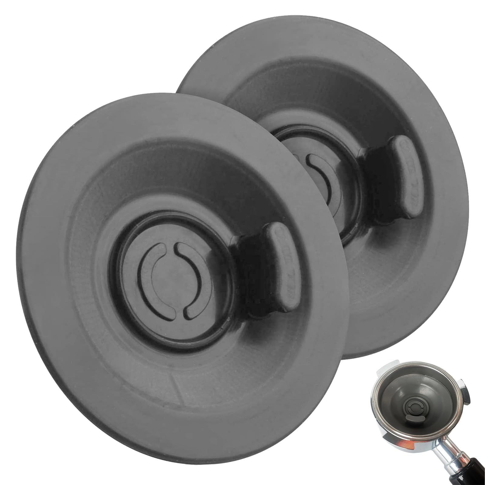 2 Piezas Pastillas de Limpieza, 54 mm Breville & Sage Pastillas De Limpieza De Máquinas, Accesorios de Silicona Elástica para Breville para La Mayoría de Máquinas de Espresso (Gris)