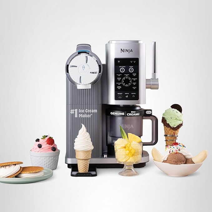Ninja CREAMi Scoop & Swirl Ice Cream and Soft Serve Maker, Sorbet, Milkshake, Frozen Yogurt, Low Calories Program & More, 13-in-1, Soft Serve Handle & (2) CREAMi 2-in-1 16oz Pints, NC701