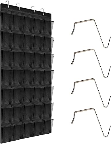 Miniatura 1 de Organizador de 35 compartimentos de malla transpirable para colgar sobre la puerta, organizador de zapatos grande para hombres y mujeres,