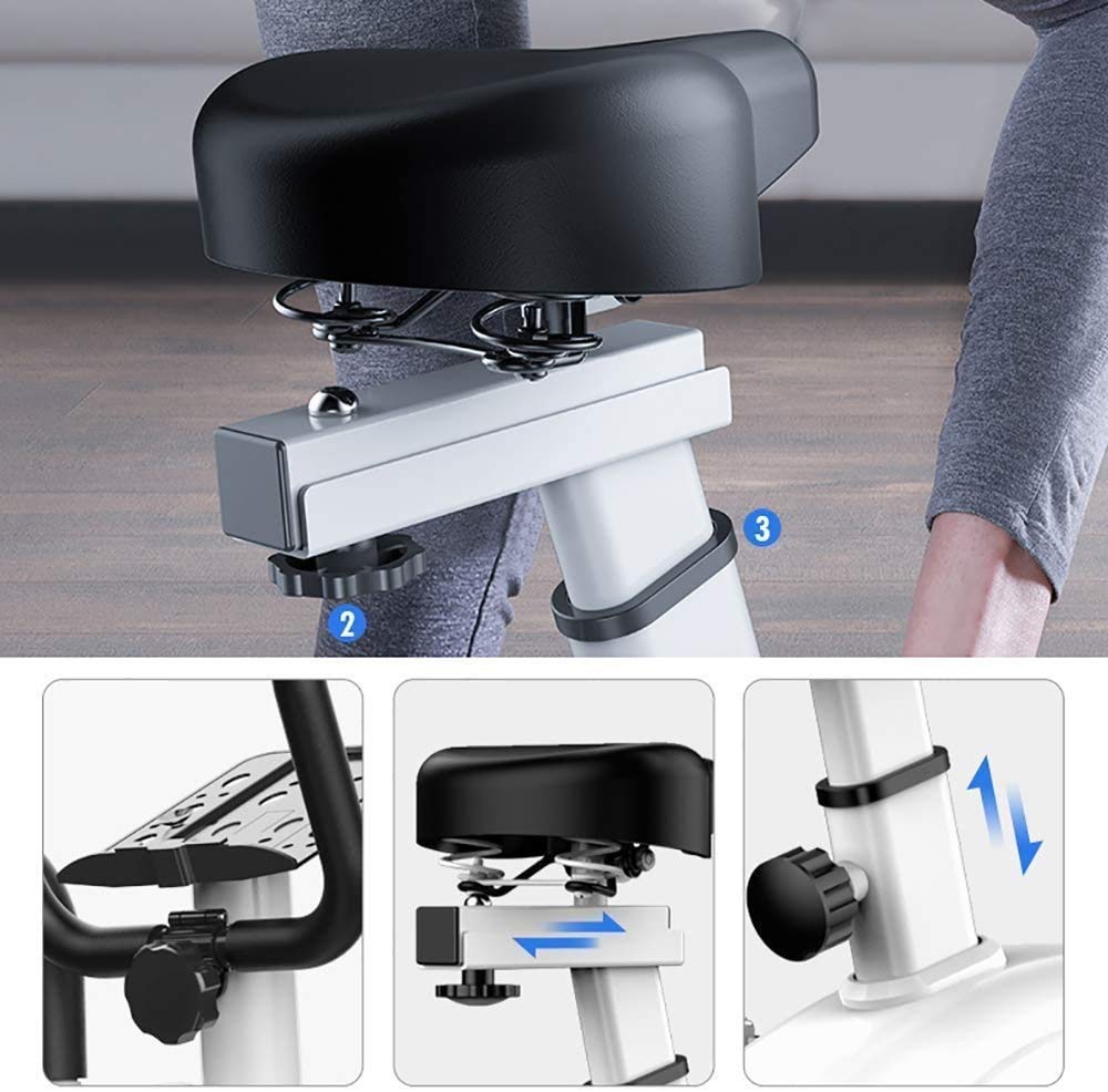 Elíptica magnética para uso doméstico, 8 niveles de resistencia, diseño compacto que ahorra espacio con mango ajustable y asiento para cardio