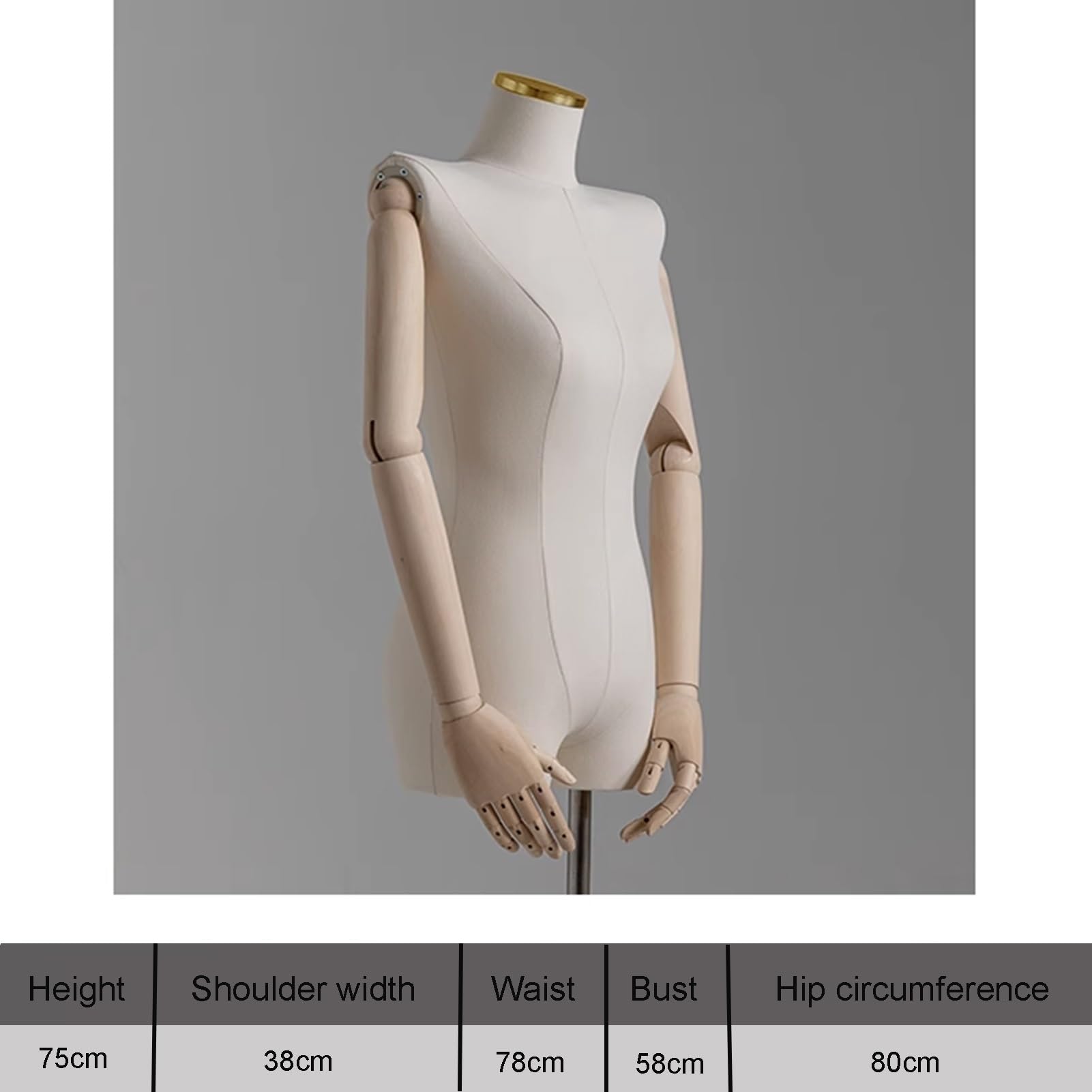 Weibliche Schaufensterpuppe, Torso-Körper, halblang, höhenverstellbar, für Kleid, Schmuck, Schaufensterpuppen, Torso