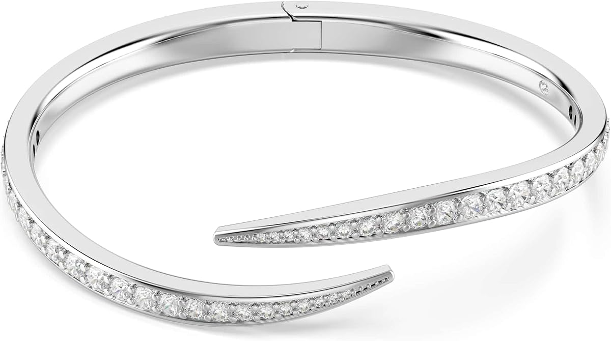 Brazalete Swarovski Vienna, Talla redonda, Cisne, Blanco, Baño de rodio