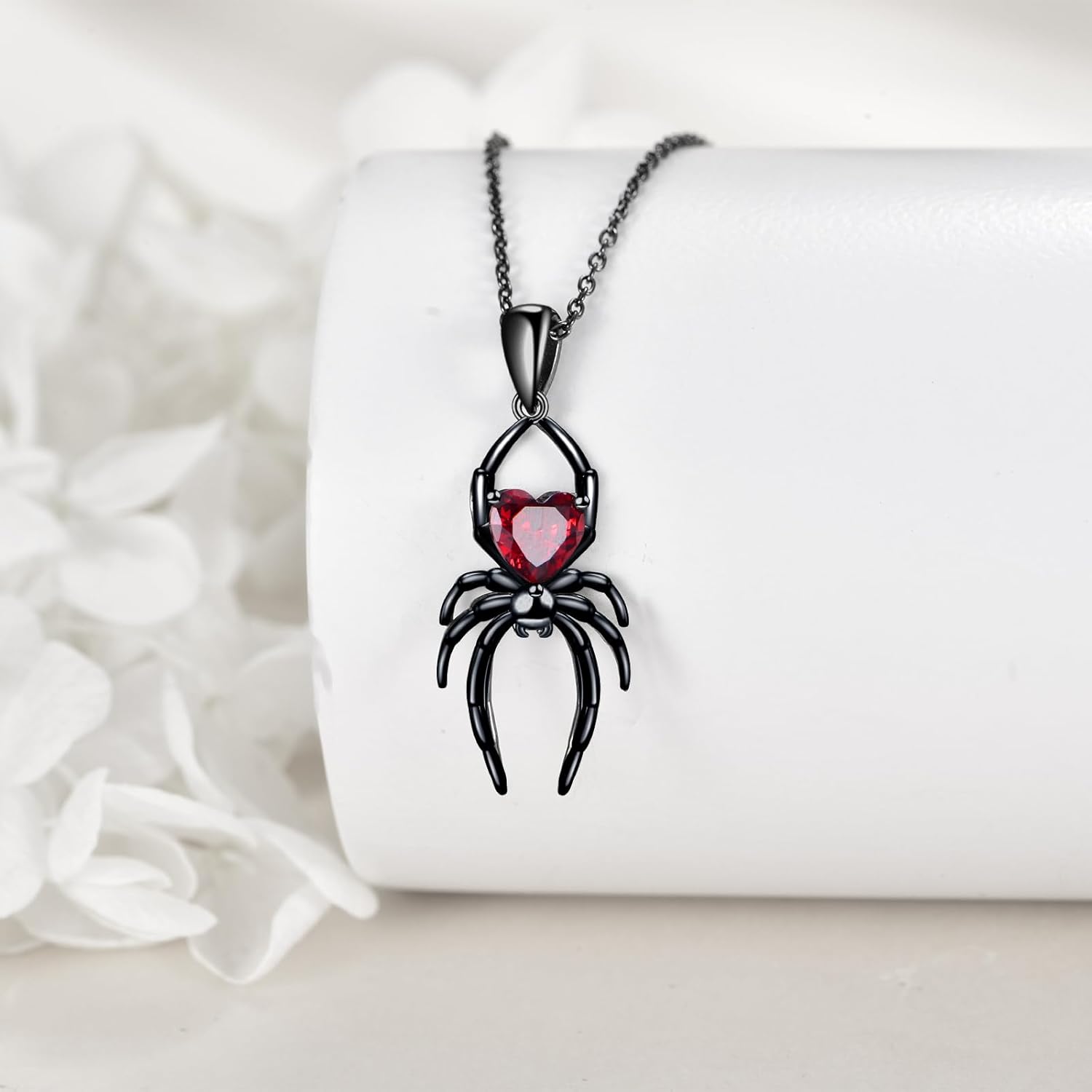 Gothic Necklace 925 Sterling Silver Black Punk Style Pendant Gemstone Jewelry Gifts for Women Men - Image 2