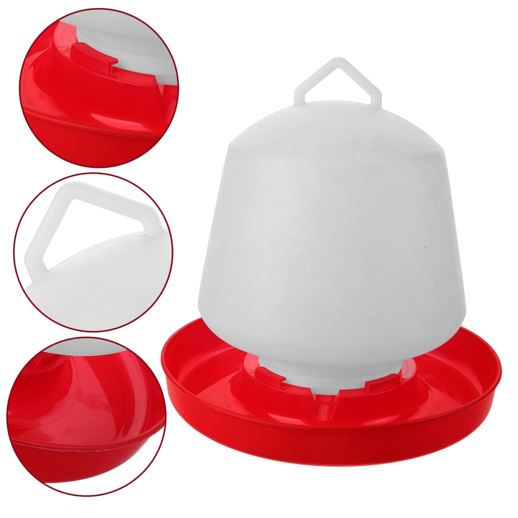 Gatuida Mangiatoia per Galline in Plastico Bianco Struttura Stabile e Forte Resistenza, Design Creativo a Forma di Trogolo per Allevamenti All'aperto