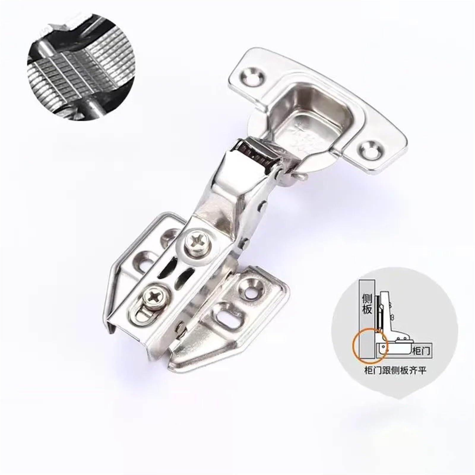 zawiasy 304 Zawias hydrauliczny ze stali nierdzewnej Bufor amortyzatora Miękkie zamykanie Szafka Kubek 35 mm Sprzęt meblowy 1 sztuka(Half 1PC)