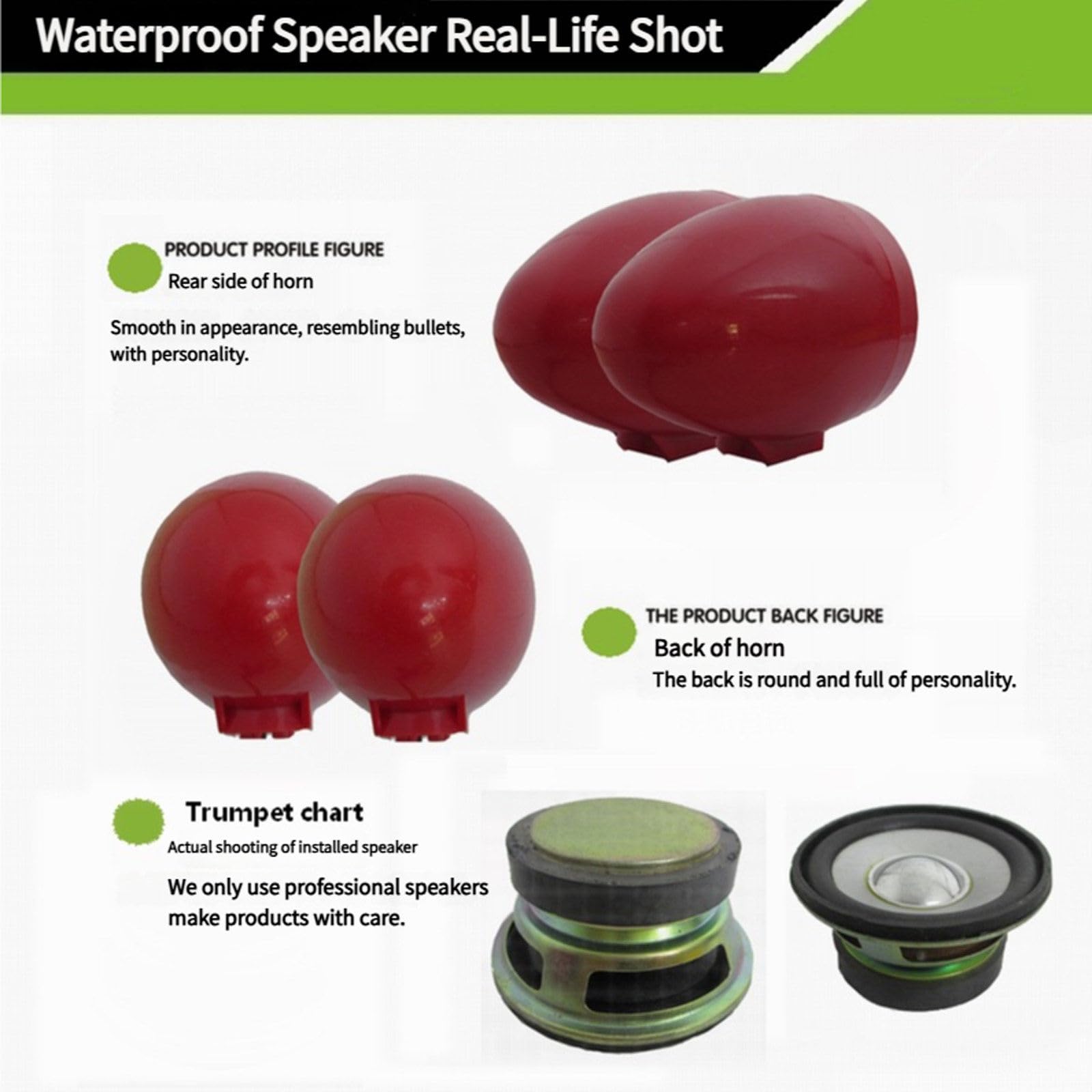 Wodoodporne głośniki stereo Bluetooth do motocykla i skutera, radio FM, głośniki stereo Bluetooth do skuterów, systemy audio do skuterów z radiem stereo FM