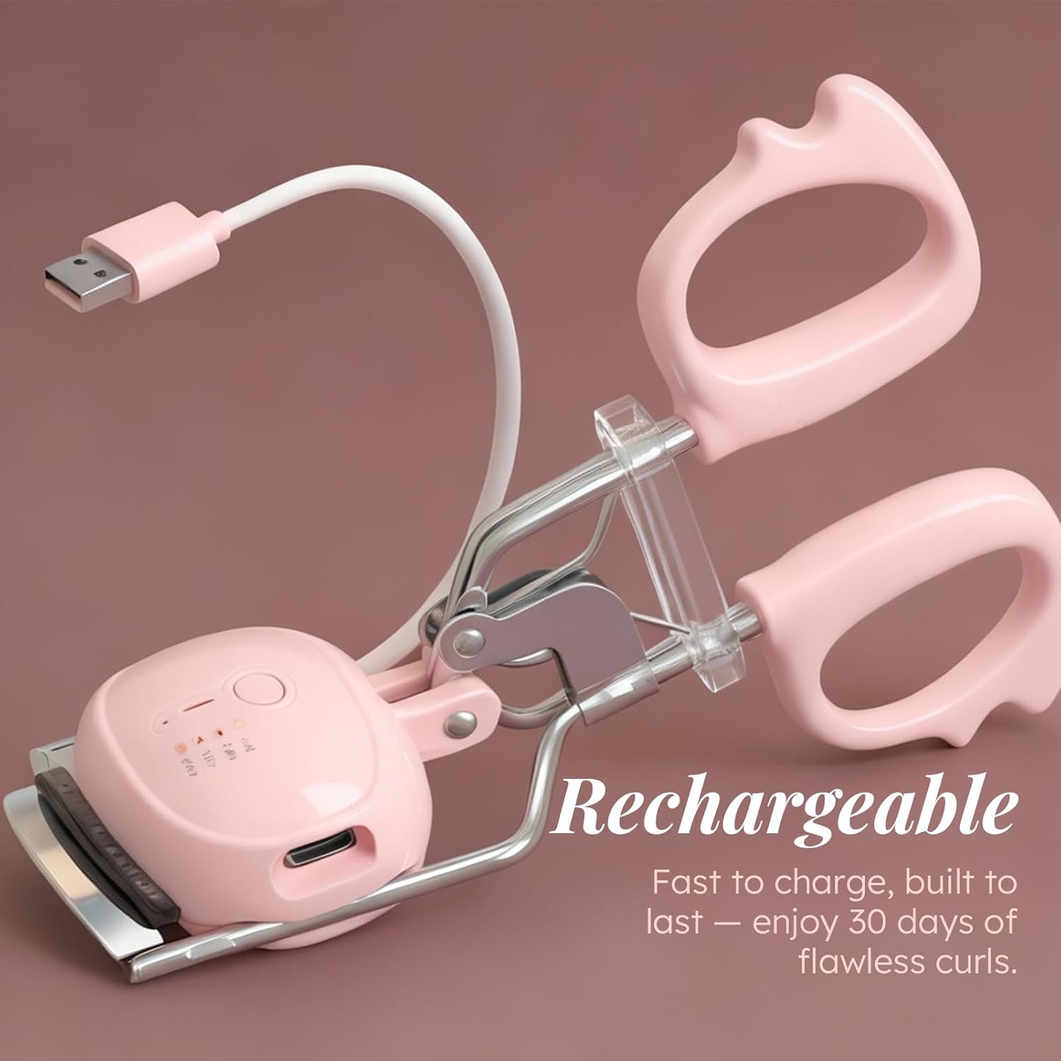 Heated Eyelash Curler, Electric Eyelash Curler,10s Fast Heating,4 Temp Levels, Long-Lasting 24H Curl, USB Rechargeable, Smart Memory, Gentle Clamp, Portable,LOOMADE - Image 4