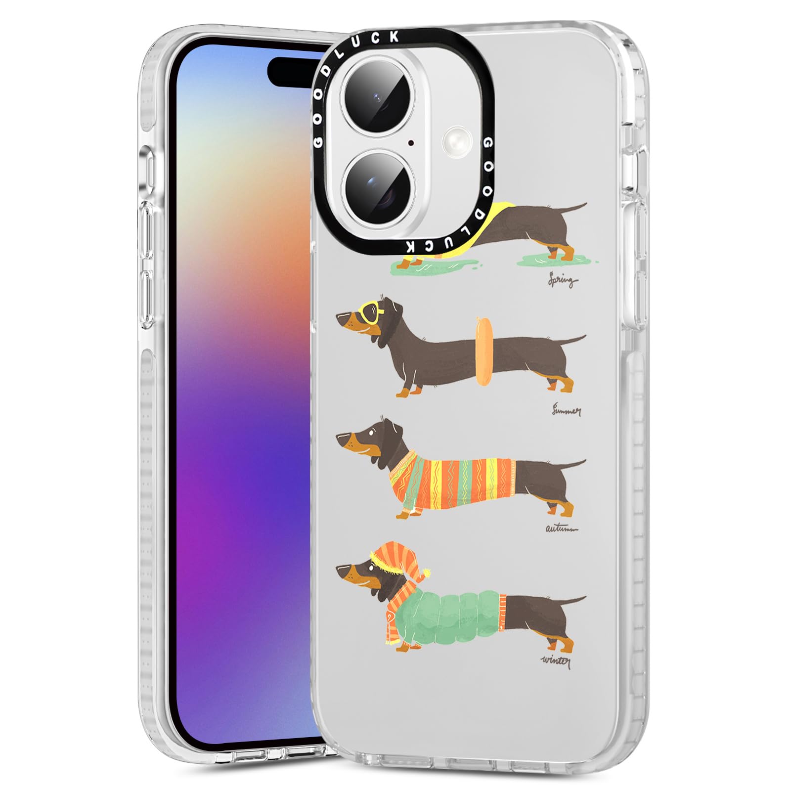 Xylota 2 Piezas Funda para iPhone 17 6,3", Transparente Carcasa con Lindo Dibujos Perro Mujer Niñas Case, Ultra Delgado Silicona Suave TPU Bumper Antichoque Protección Cover para iPhone 17 — view 2