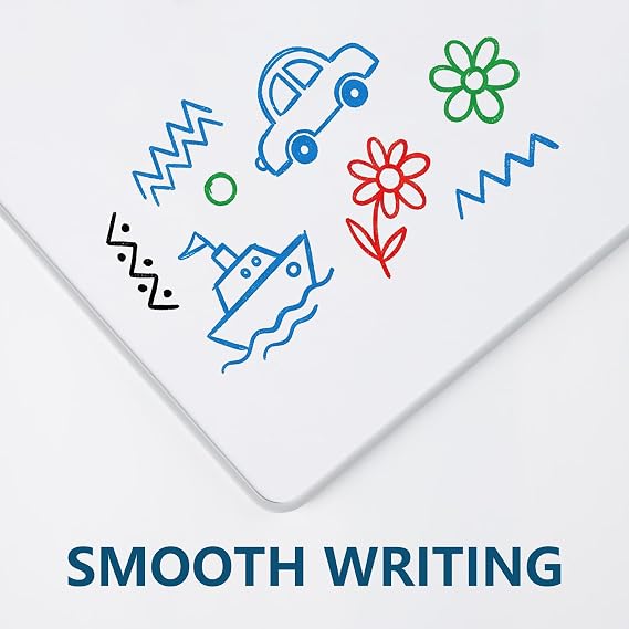 A3 Whiteboard with White Board Pens and Erasers | Dry Wipe Small Whiteboard With Grey Edging, Smooth Double-Sided Writing Surface, Suitable Kids Notice Home Office School