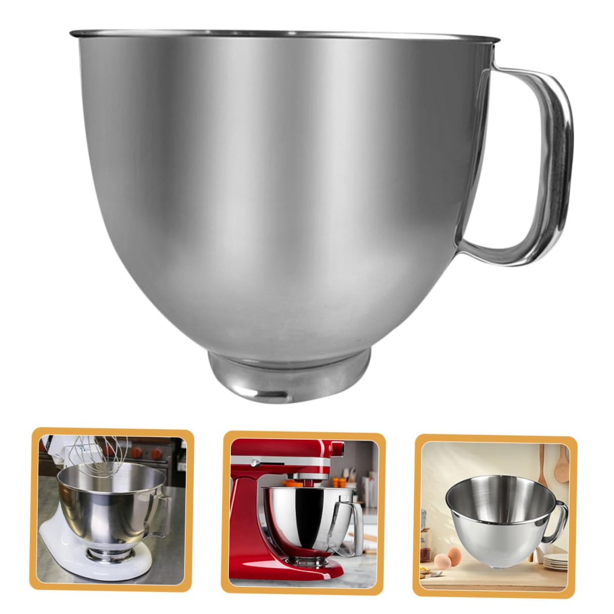 Ciotola per Impastatrice in Acciaio Inox 4,5 l Compatibile con Mixer da Cucina, Ciotola di Ricambio, Accessorio Resistente per Preparazioni Alimentari Domestiche