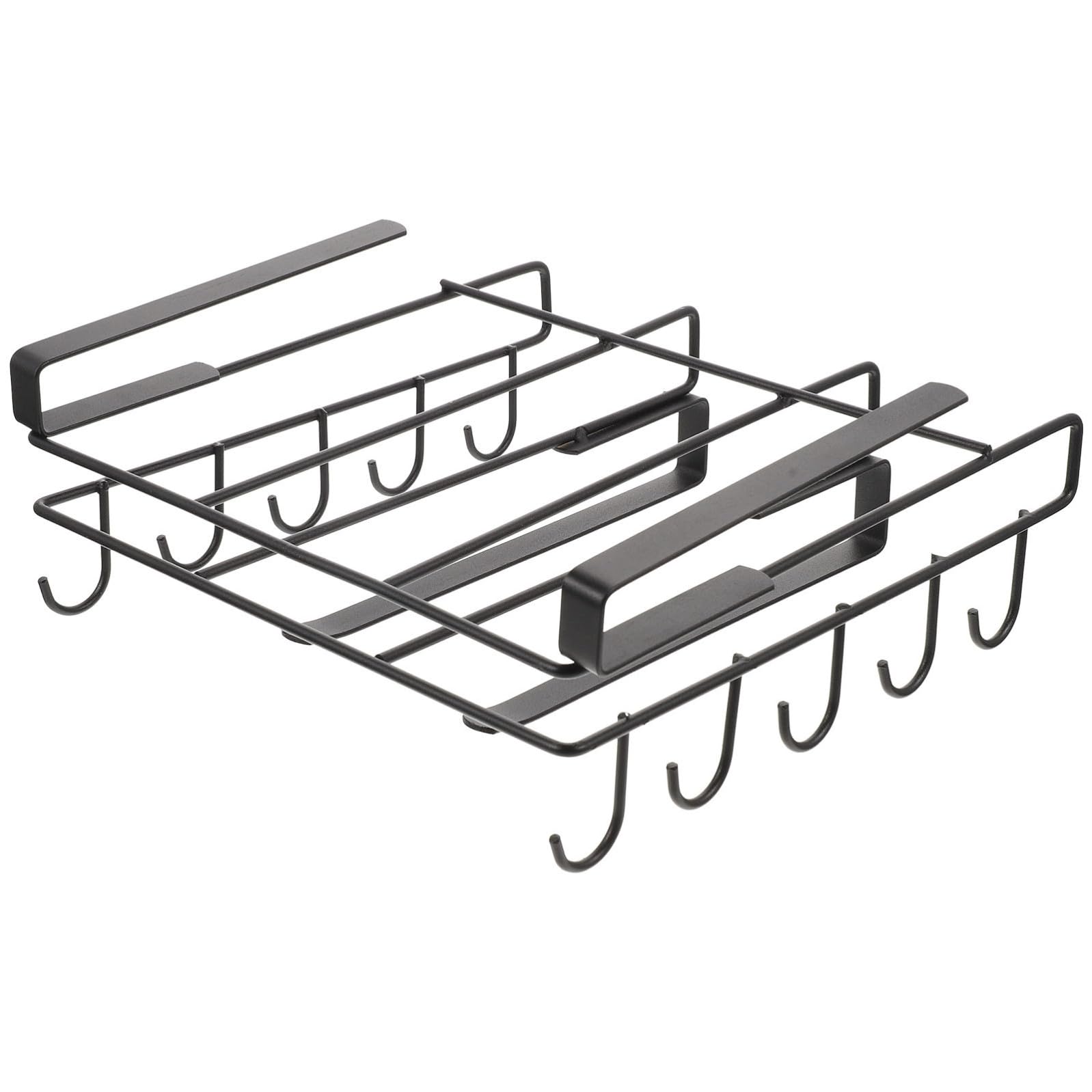 Organizer Cucina in Acciaio al Carbonio Bordi Arrotondati, Supporto Sottopensile Antiscivolo Facile da Pulire per Tazze e Padelle, Design Semplice per Cucina