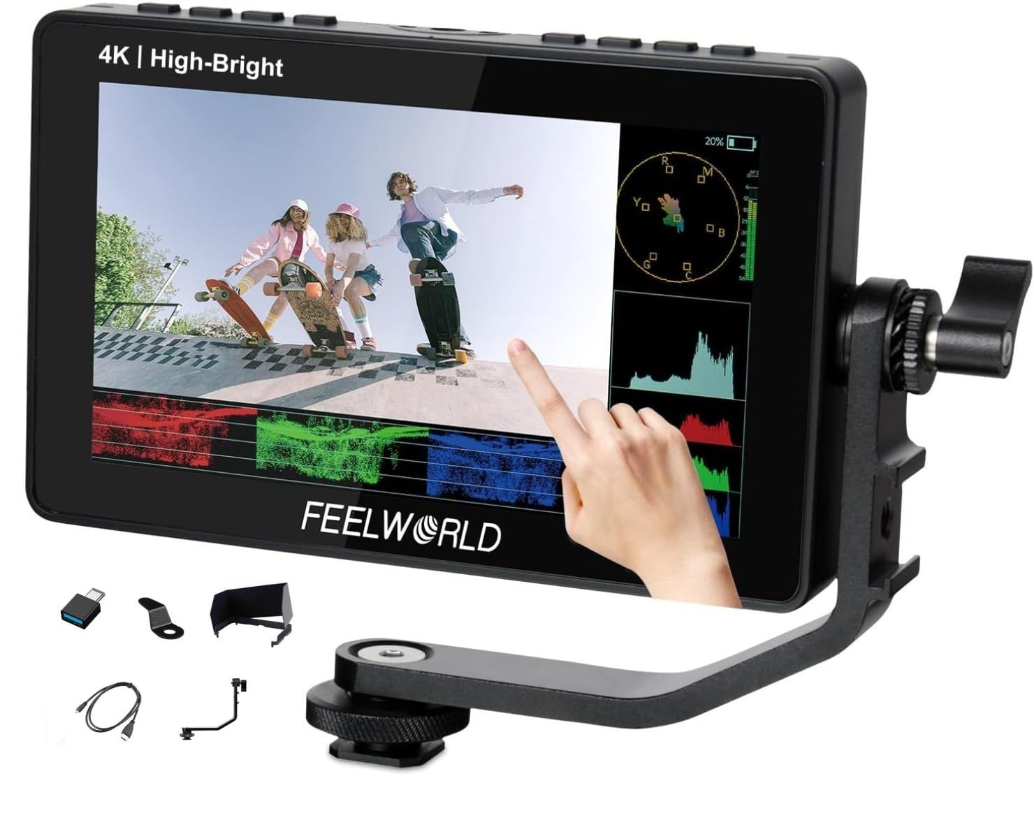 FEELWORLD F5 PROX 5.5インチ1600nit FEELWORLD F5 Prox 5.5 Inch Field Monitor 4K High Bright 1600