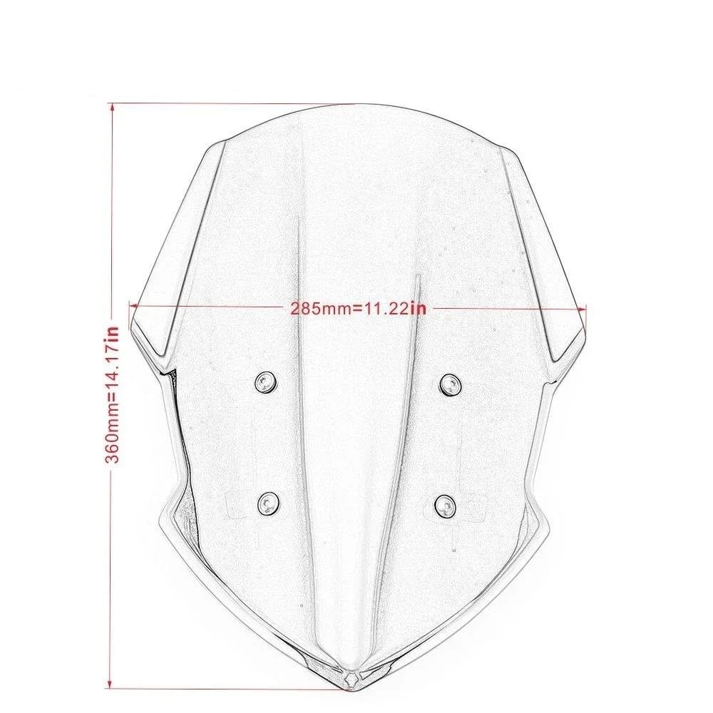Moto Parabrezza Per YAMAHA Per MT07 FZ07 MT-07 FZ-07 MT FZ 07 2018 2019 2020 Deflettore Del Vento(Gray)