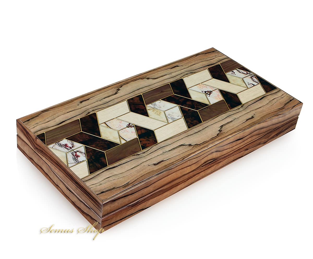 Magnifique backgammon en bois TAVLA XL incrusté