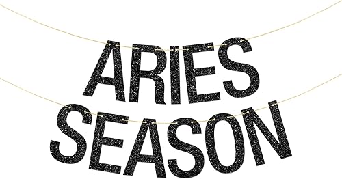Cartel de la temporada de Aries – Suministros de guirnalda de fiesta de cumpleaños de Aries, tema de constelación del zodiaco, suministros de