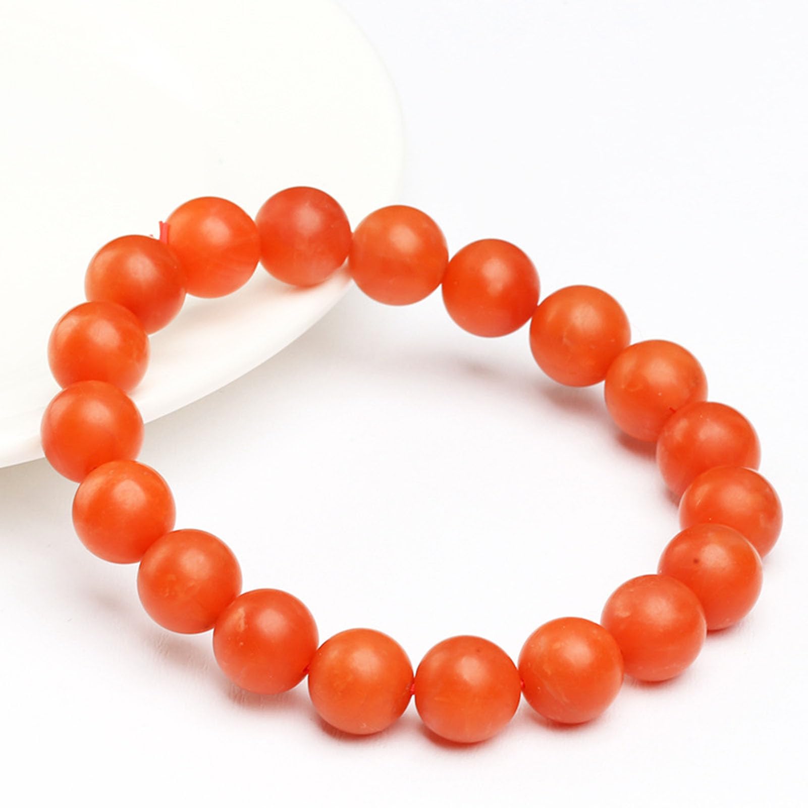 Bracciale in Agata Nanhong di Cristallo curativo Naturale, con Pietre preziose Rosse, Gioielli con Perline per vitalità e Fiducia, Regalo Elastico Elasticizzato per Donne e Uomini,9MM