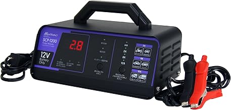 Meltec Fully Automatic Pulse Battery Charger (Motorcycles, Minivans/Small Boats/Large Trucks), Official PSE Registered, for 12 V, Rated 12 A, Battery Diagnostic Function, Maintained Charging (Trickle