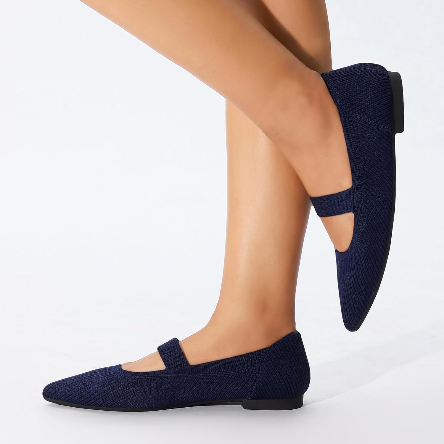 Flats for Women Pointed Toe Knit Foldable Ballet Women's Fat Shoes Dressy Comfortable Slip On Womens Shoe for Casual Office Work - Image 4