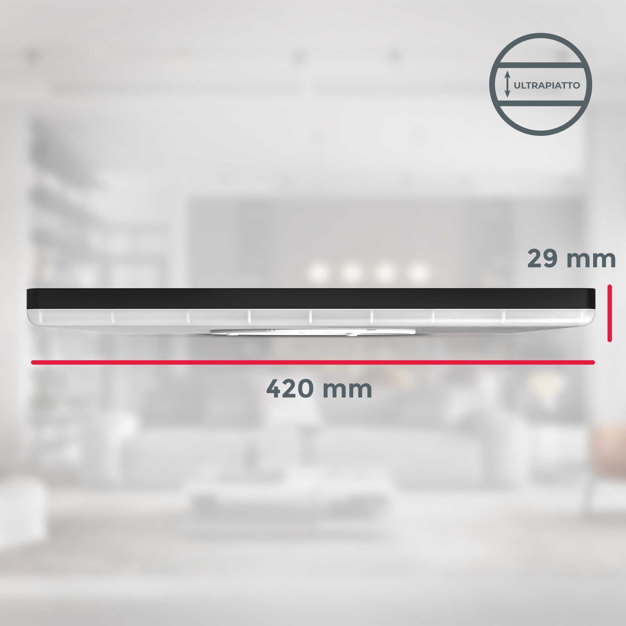 B.K.Licht - Pannello a luce indiretta, piatto, luce bianca neutra, pannello LED soffitto, pannelli led, pannelli led soffitto, 42x42x2,9 cm, nero
