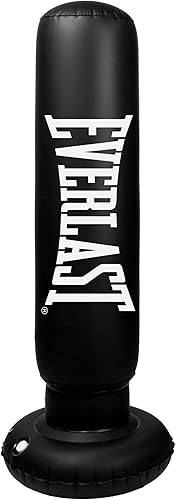 Everlast Inflatable Punching Bag, Beginners and Fitness, Portable with Graphics, Refillable Base, Foot Pump, Height 132 cm