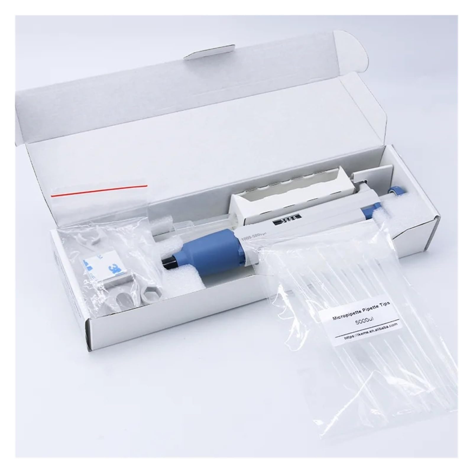 Pipeta, Dispensador de muestra de micropipeta de 100:1000 ul, pistola de pipeta de laboratorio ajustable de un solo canal digital