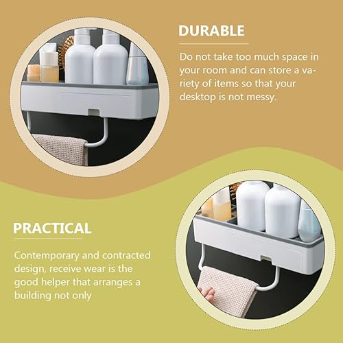 Miniatura 4 de Estante de esquina para ducha, baño, estantes flotantes, soporte para toallas de baño, estantes ajustables, riel para colgar en la pared, para