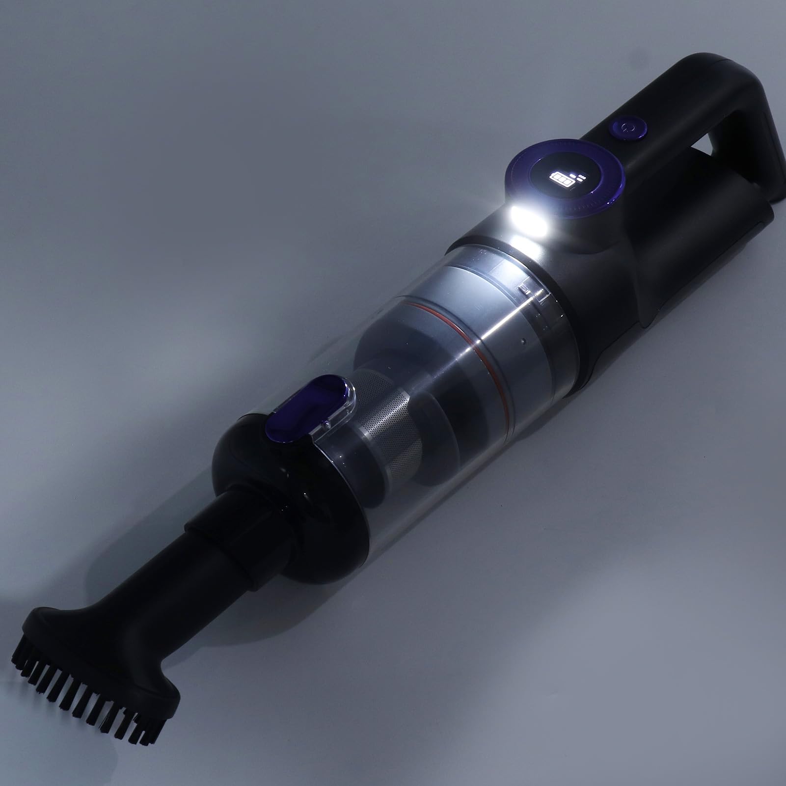 Fafeicy Aspiradora de Mano para Coche, Aspiradora de Mano Inalámbrica ABS, Mini Recargable de 6000 MAh con Boquilla para Grietas de Cepillo de Manguera para Limpieza del Hogar del Coche