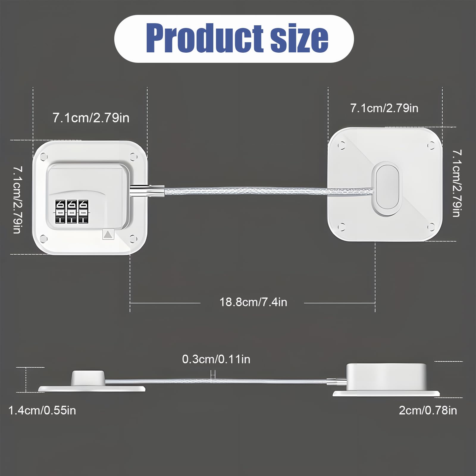 2pcs Password Fridge Lock, Safety Fridge Locks for Children Digital Password Child Safety Cabinet Locks for Freezer Door File Drawer Cabinet Cupboard Windows - Image 3