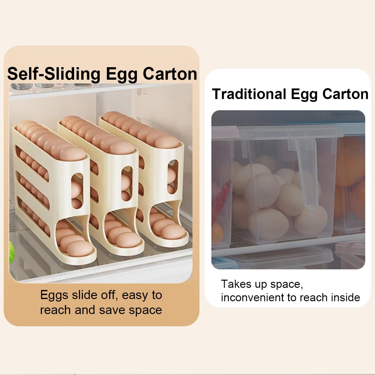 Eierhalter Für Kühlschrank - 4 Etagen Rollsystem Für 30 Eier