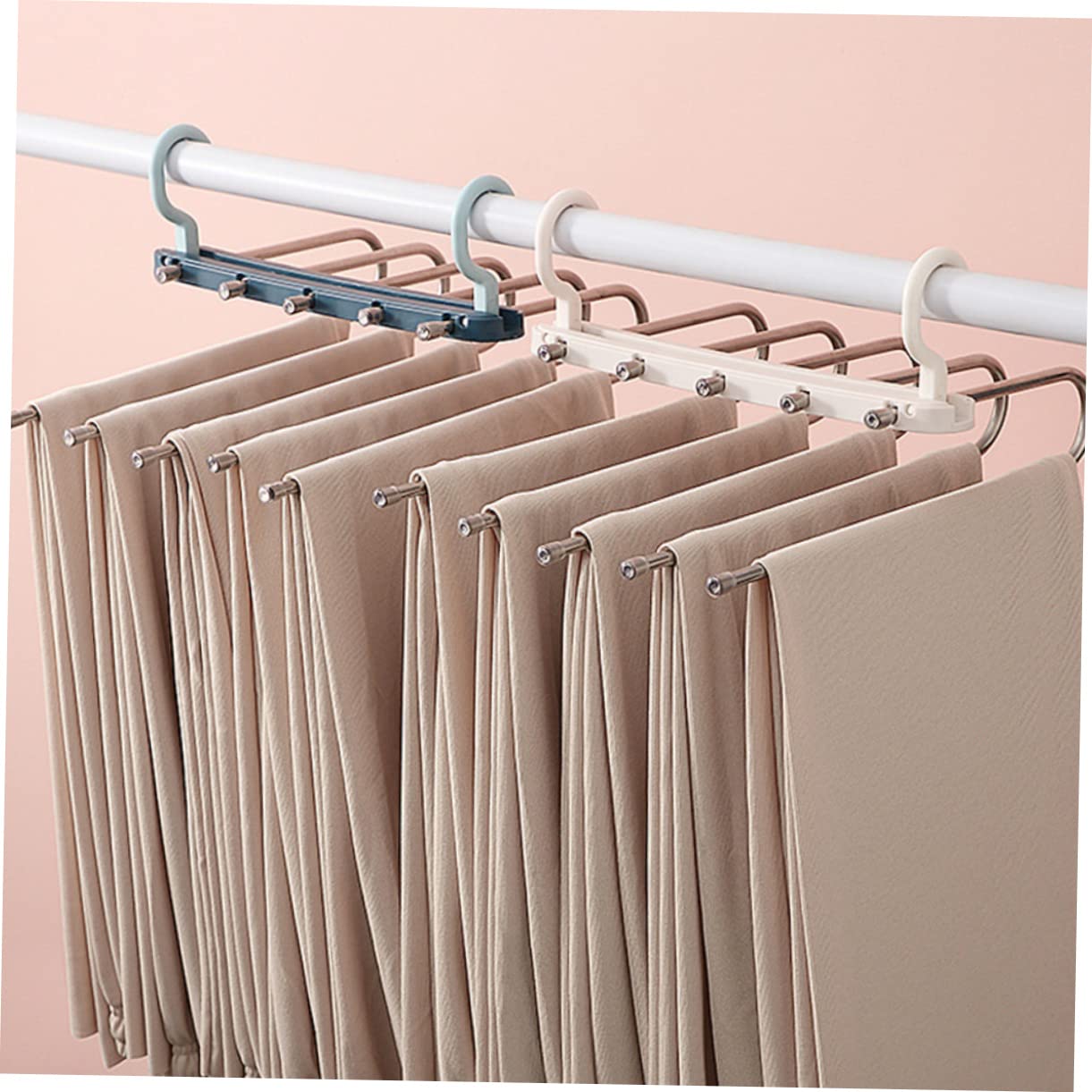 Unomor 1pc Coat Hook Jeans Hanger Multifunctional Hanger Multifunctional Pants Rack Clothes Hanger Wall Cloth Hanger Pants Hangers Space Saving Shirt Organizer Blue Stainless Steel
