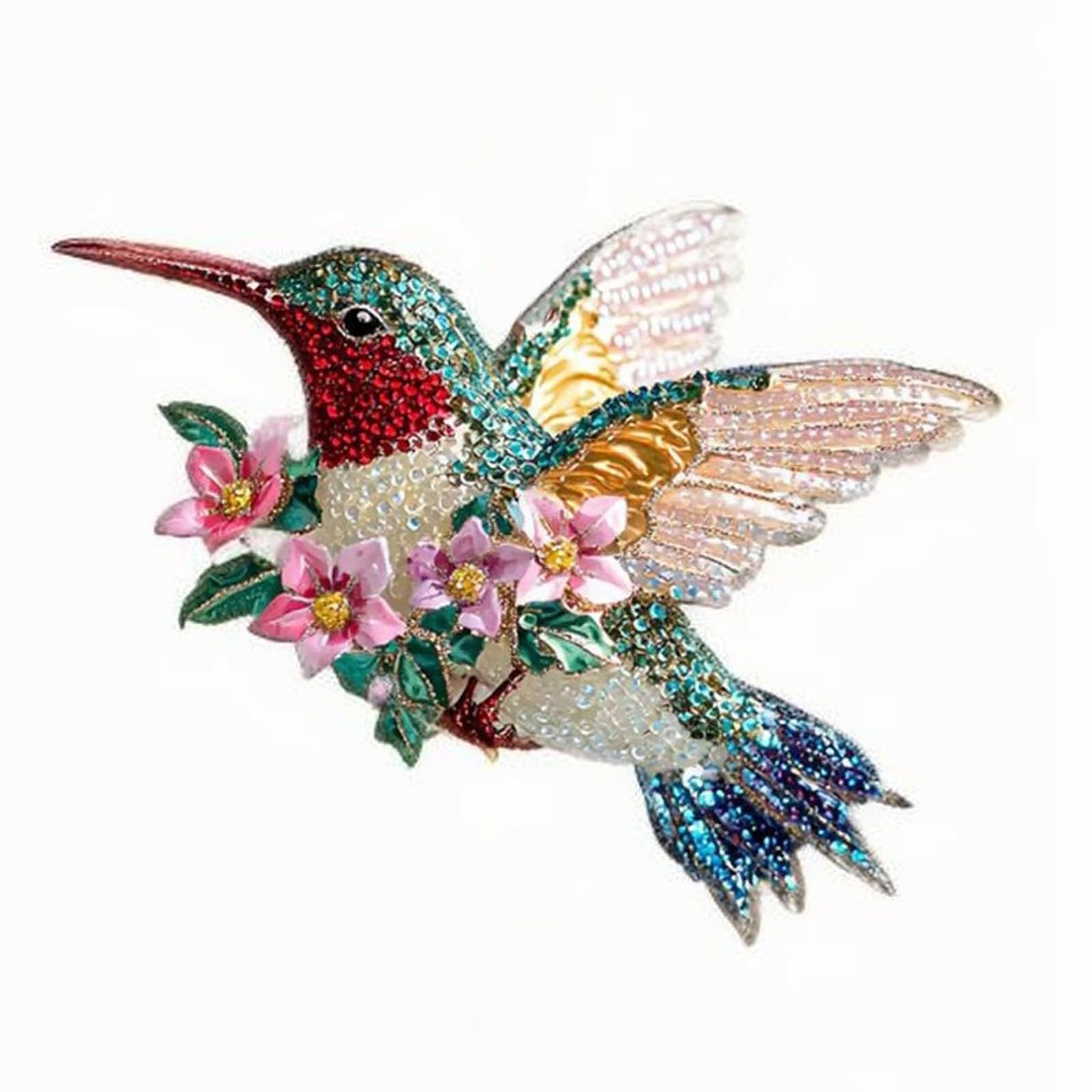 Sparkling Hummingbird Ornament Shatterproof Acrylic Bird Hanging Decoration Christmas Tree Wreath Garden Patio Acrylic Hummingbird Ornament