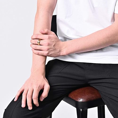 Miniatura 3 de Personalized Matching Rings for Couples Stainless Steel Promise Rings for Couples Set with 2 Rings Engraved Inside and Outside Ring for Men and