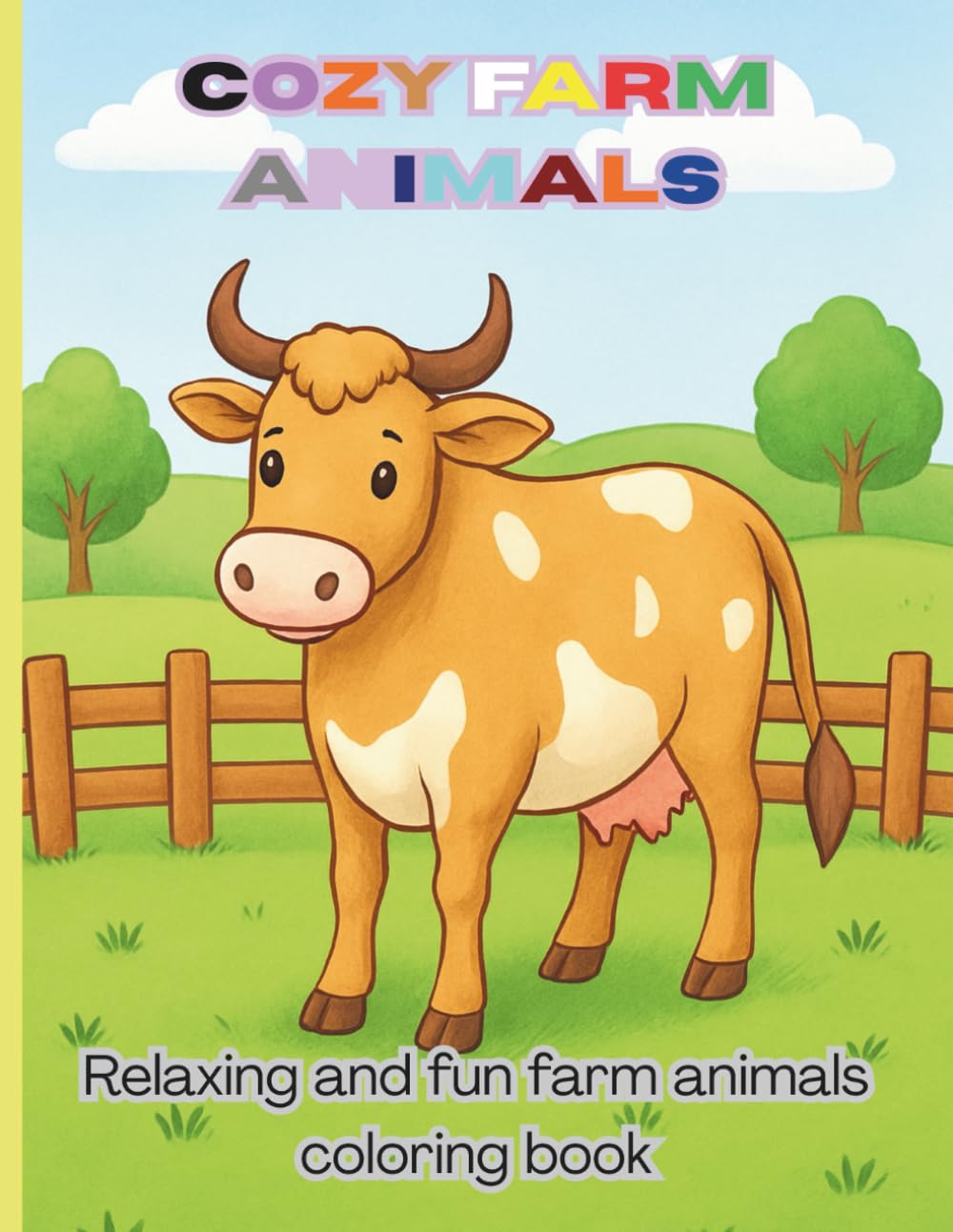 Cozy farm animals: relaxing and fun farm animal coloring book