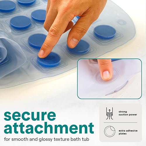 Miniatura 4 de SereneLife PHSPAMT24HT - Alfombrilla de masaje de burbujas para bañera de cuerpo completo con calor, bomba de aire motorizada, clip de aroma para